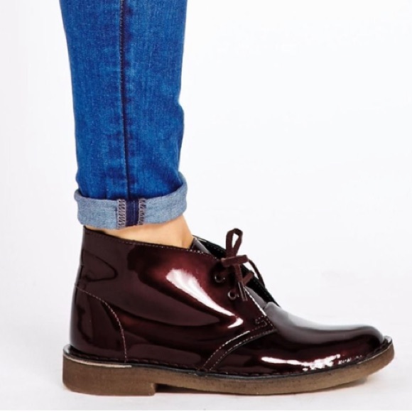 clarks patent boots